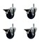 Service Caster 3.5'' Solid Poly Swivel 7/16'' Grip Ring Stem Caster Set with Brake, 4PK SCC-GR20S3514-SPUS-PLB-716138-4 - alternate 1